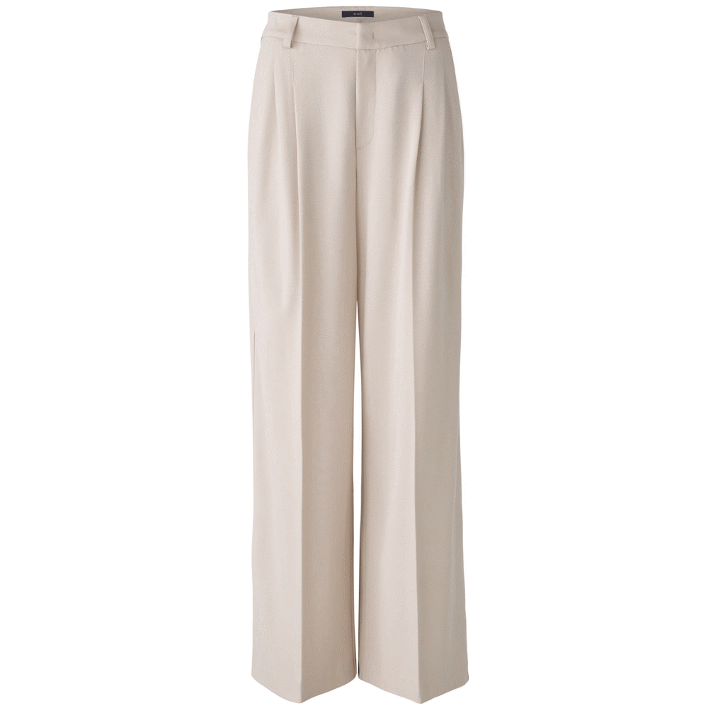 Oui Wide Leg Stone Trouser